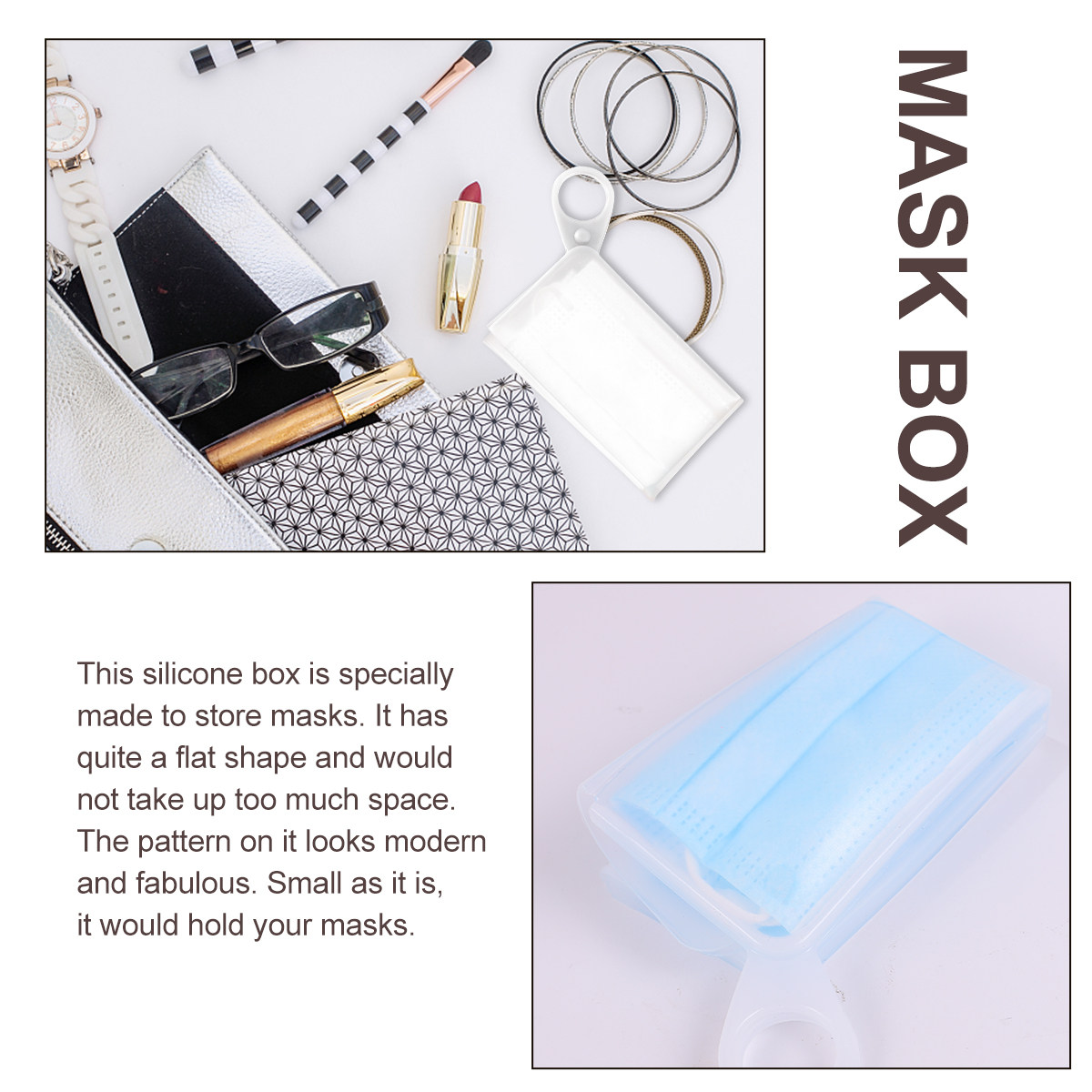 2Pcs Flat Silicone Mask Storag - Face Mask Storage Box recension och pris